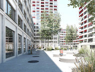 Visualisierung Architektur Wettbewerb Aussen Hochhaus Vulkanstrasse Zuerich 2012