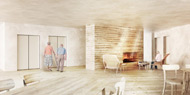 Visualisierung Architektur Wettbewerb Innen Pflegeheim Yverdon Schweiz 2012