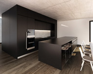 Visualisierung Architektur Innen Neubau Kueche 2013