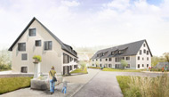 Visualisierung Architektur Aussen Wohnungsbau Risistrasse Birmensdorf 2014