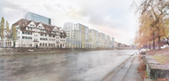Visualisierung Architektur Wettbewerb Aussen Wohnsiedlung Depot Hard Zuerich 2015 2 .Platz