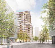 Visualisierung Architektur Wettbewerb Aussen Wankdorf City Bern 2015